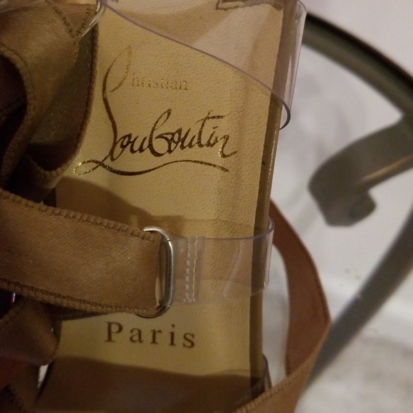 Louboutin Nymphette beige heels sz 39.5, 120m - Picture 3 of 8